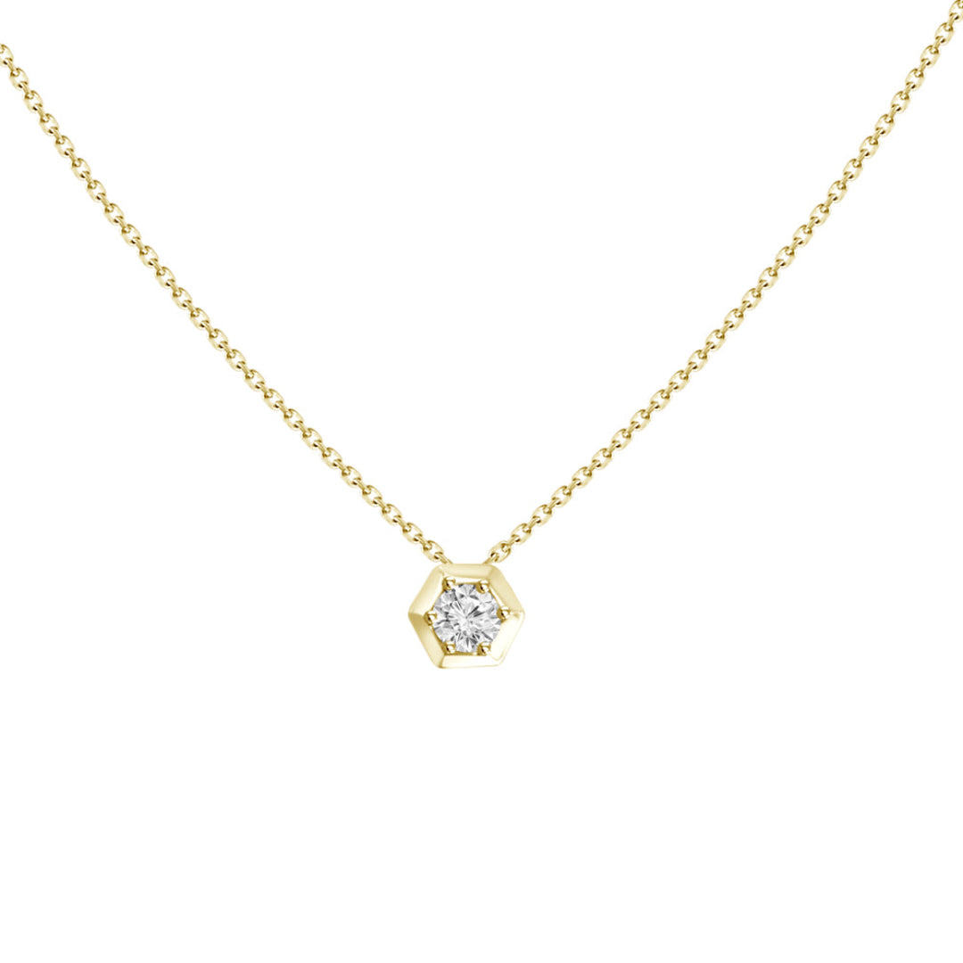 Hexagon Diamond Necklace 18K