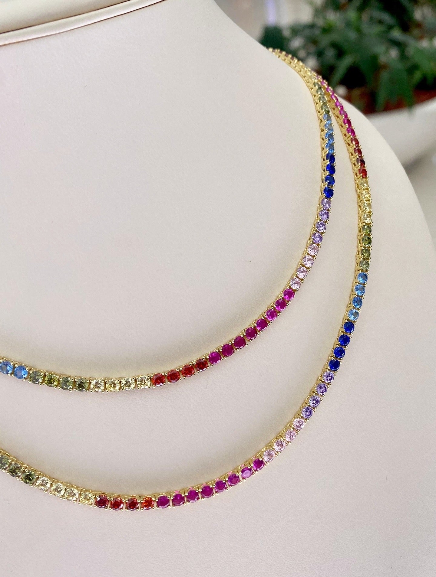 Rainbow Tennis Necklace