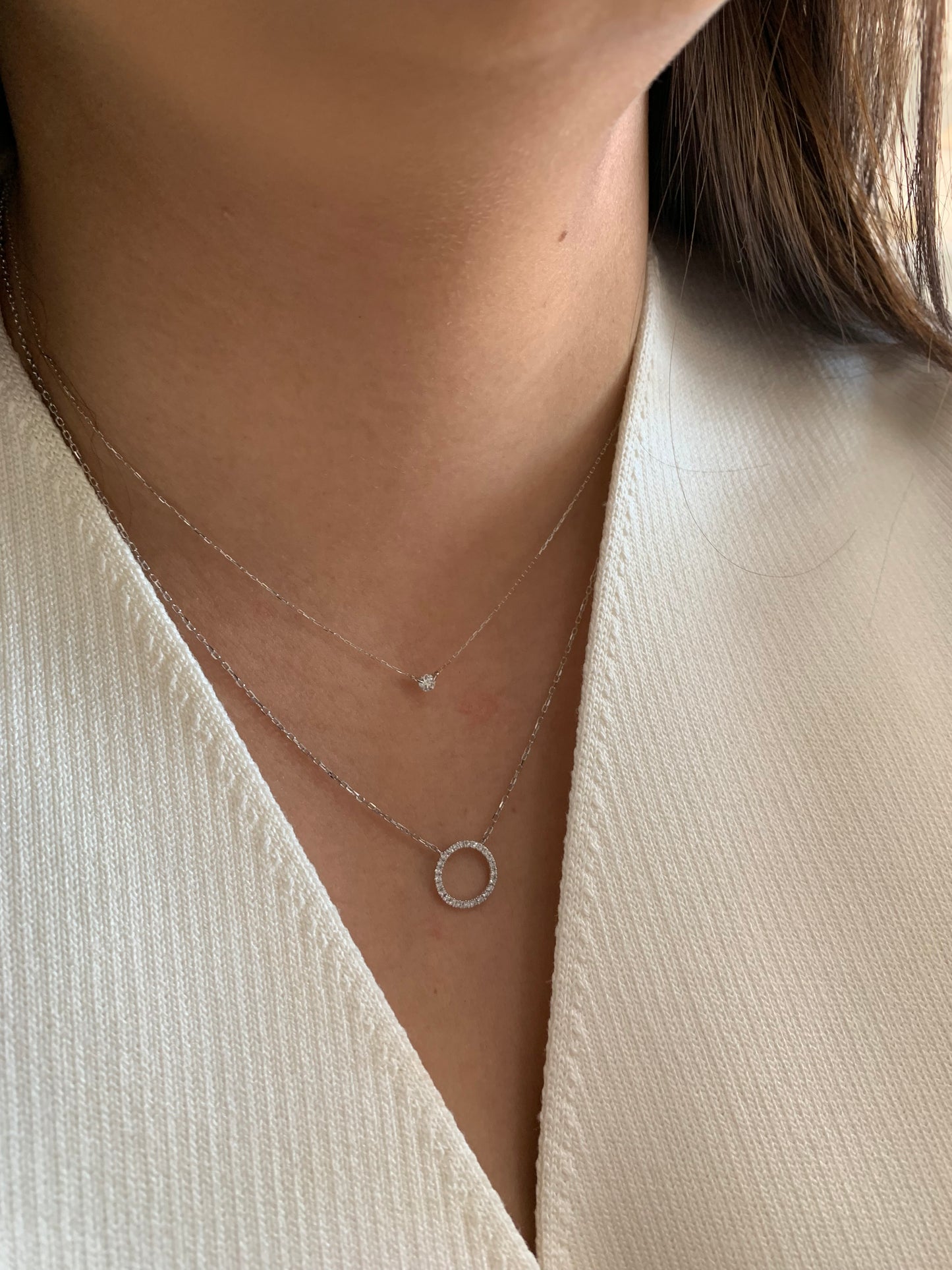 Open Diamond Necklace -18K