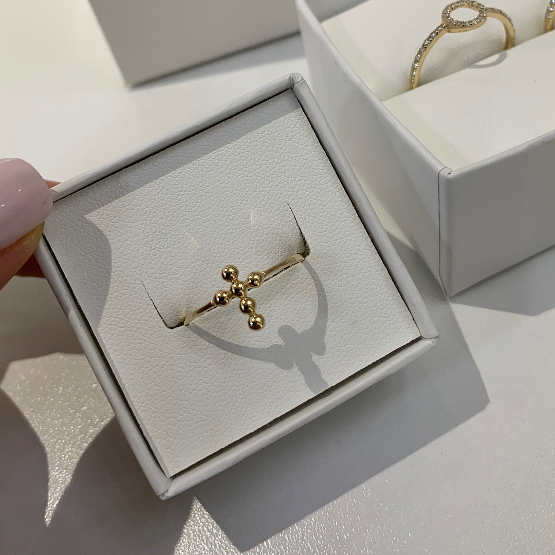 Cross Ring - Oro 14k