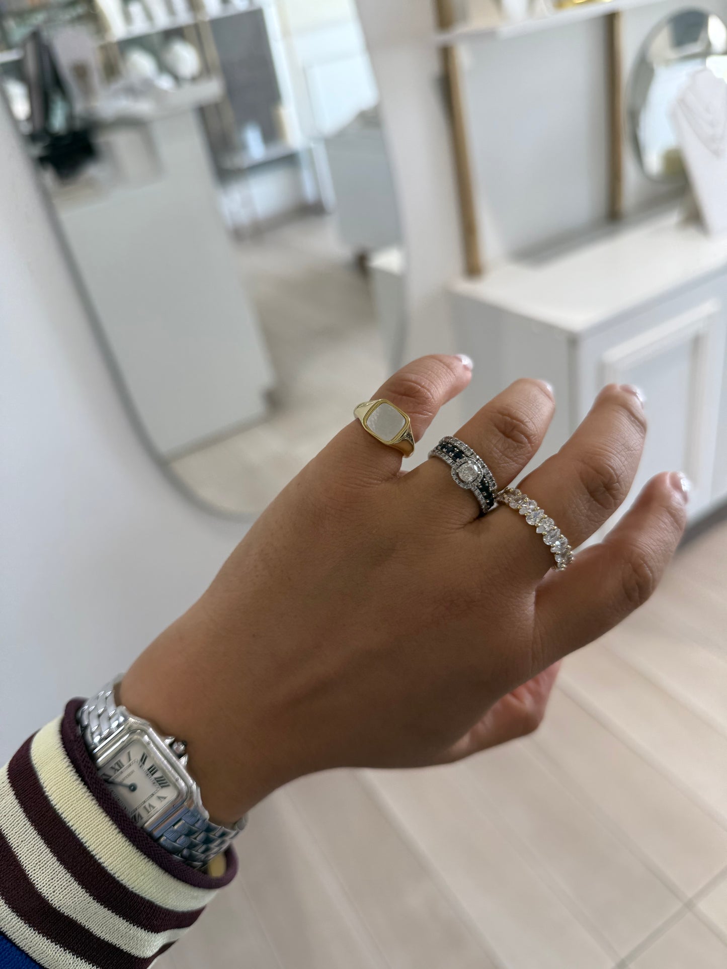 Mother of Pearl Pinky Ring