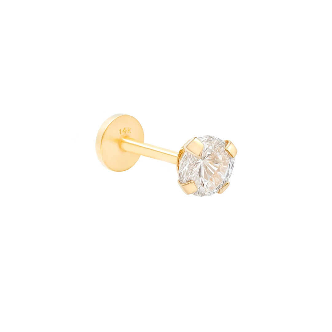 14k Cartilage Piercing Round CZ