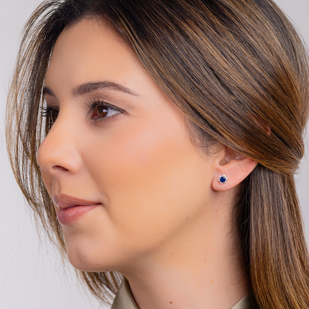 Sapphire Diamond Studs