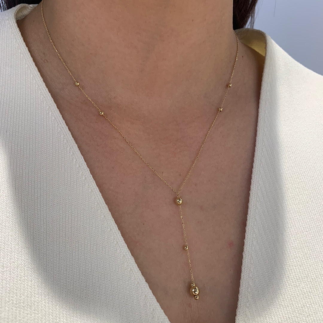 Ball Lariat - 14K