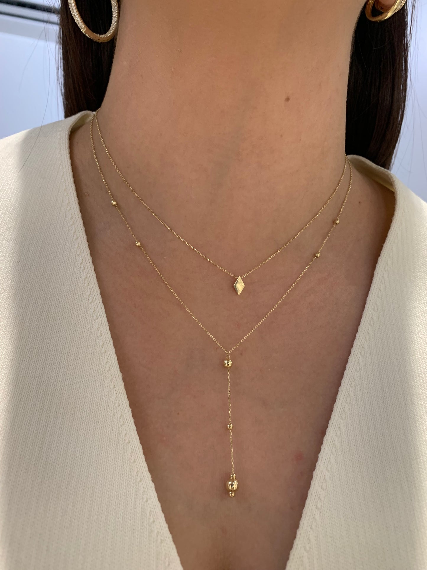 Rhombus Necklace - 14K