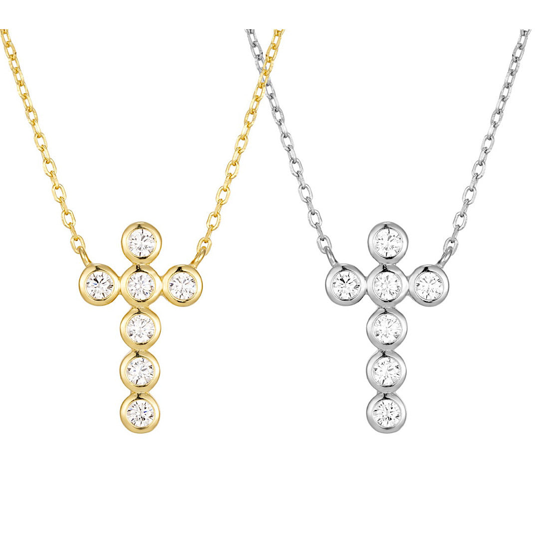 Bezel Cross Necklace