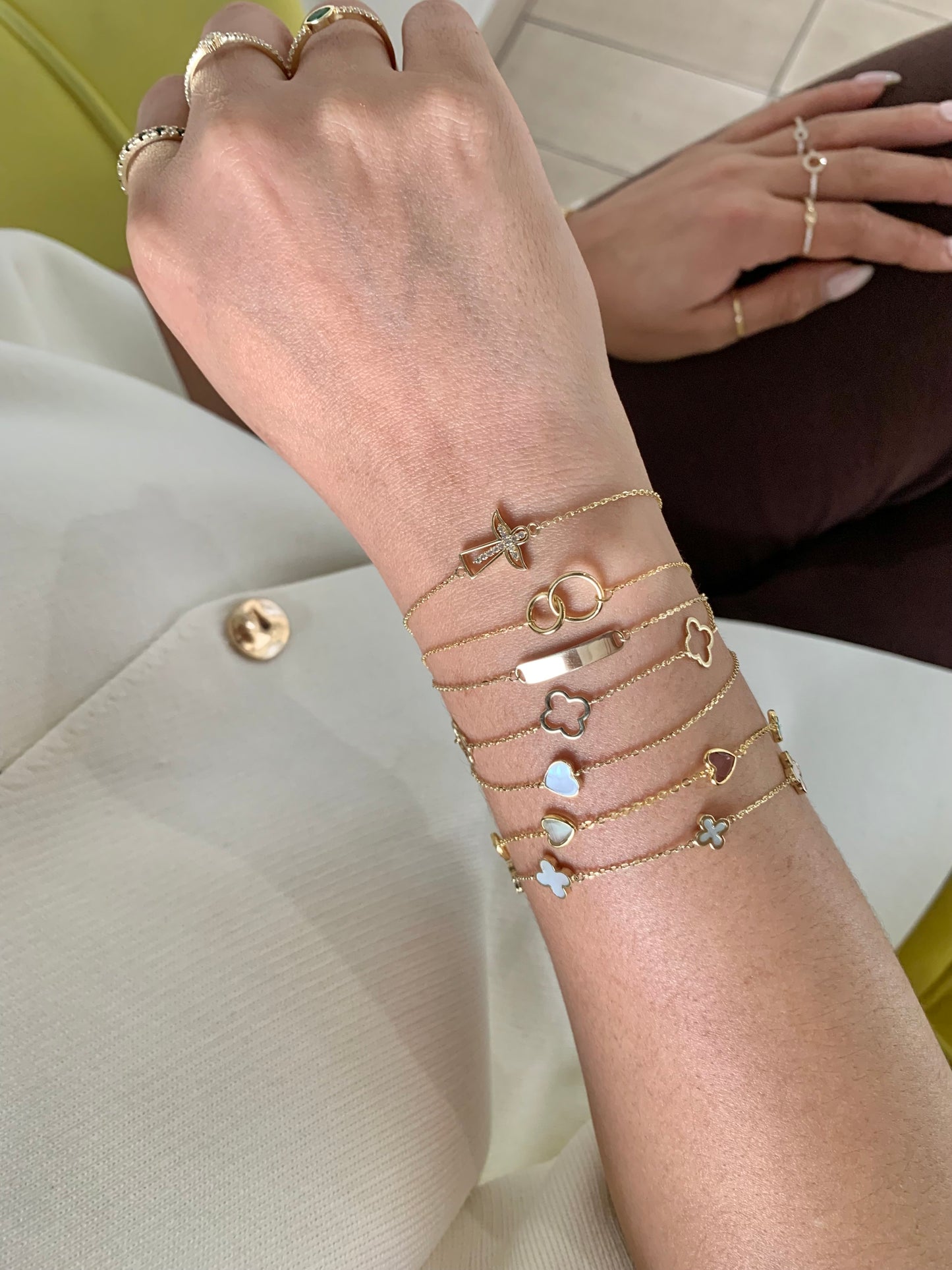 Enamel Clover Bracelet - 14K