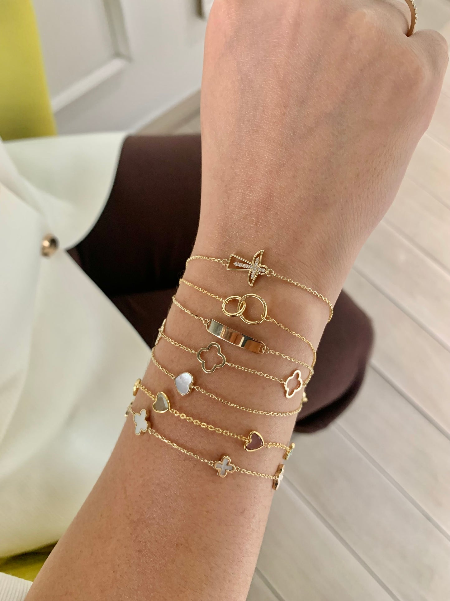 Enamel Clover Bracelet - 14K
