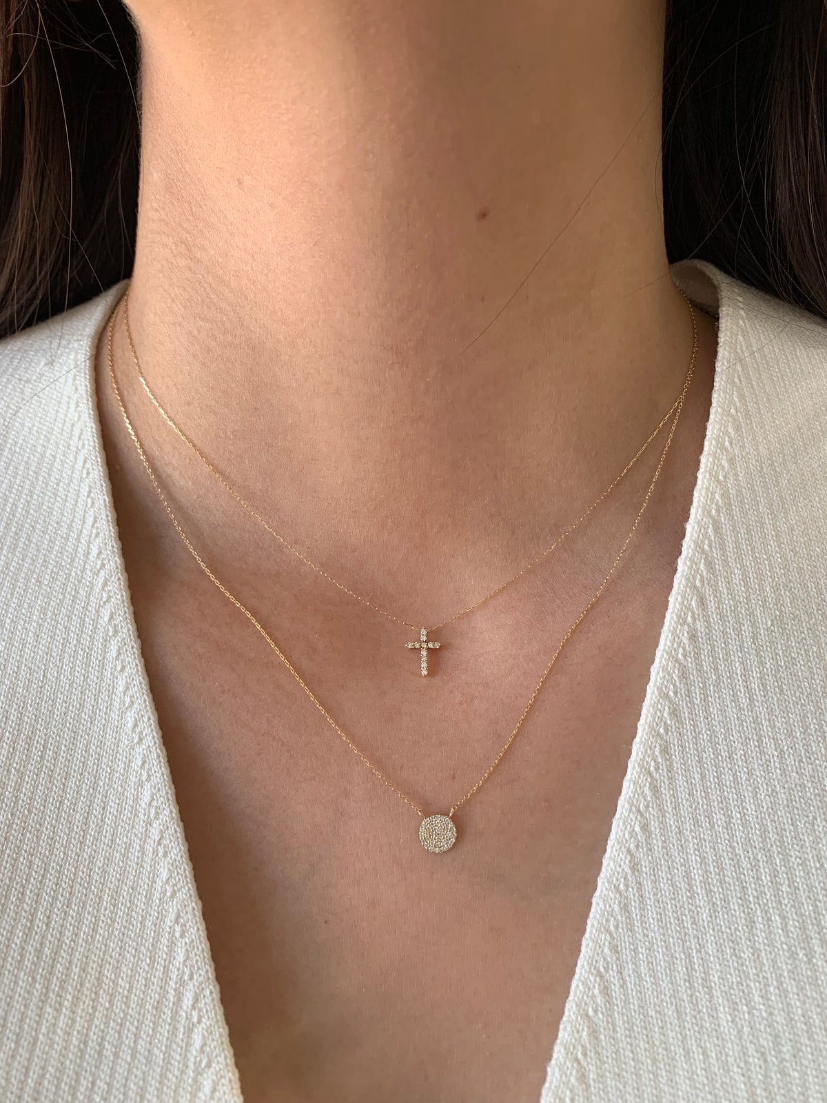 PRE ORDER - Diamond Cross Necklace Yellow Gold