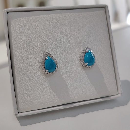 Pear Turquoise Studs