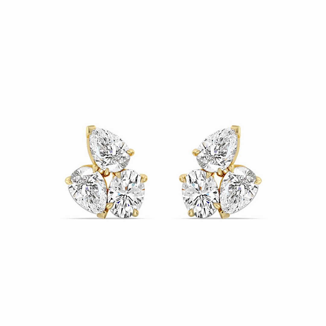Triple CZ Studs