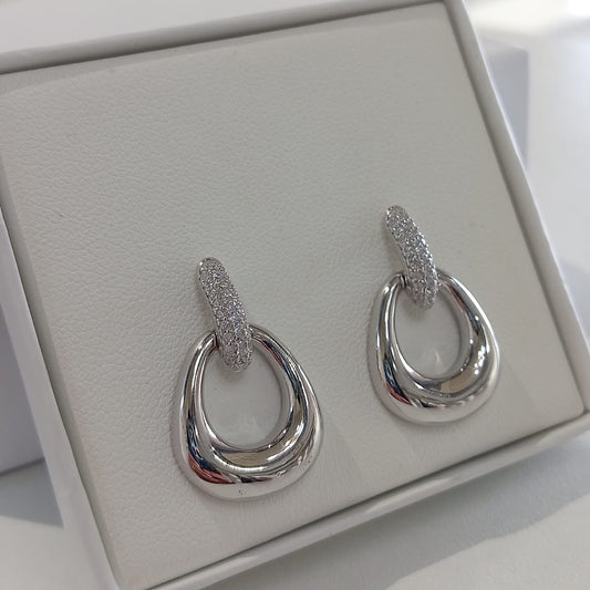Silver Pave Earrings