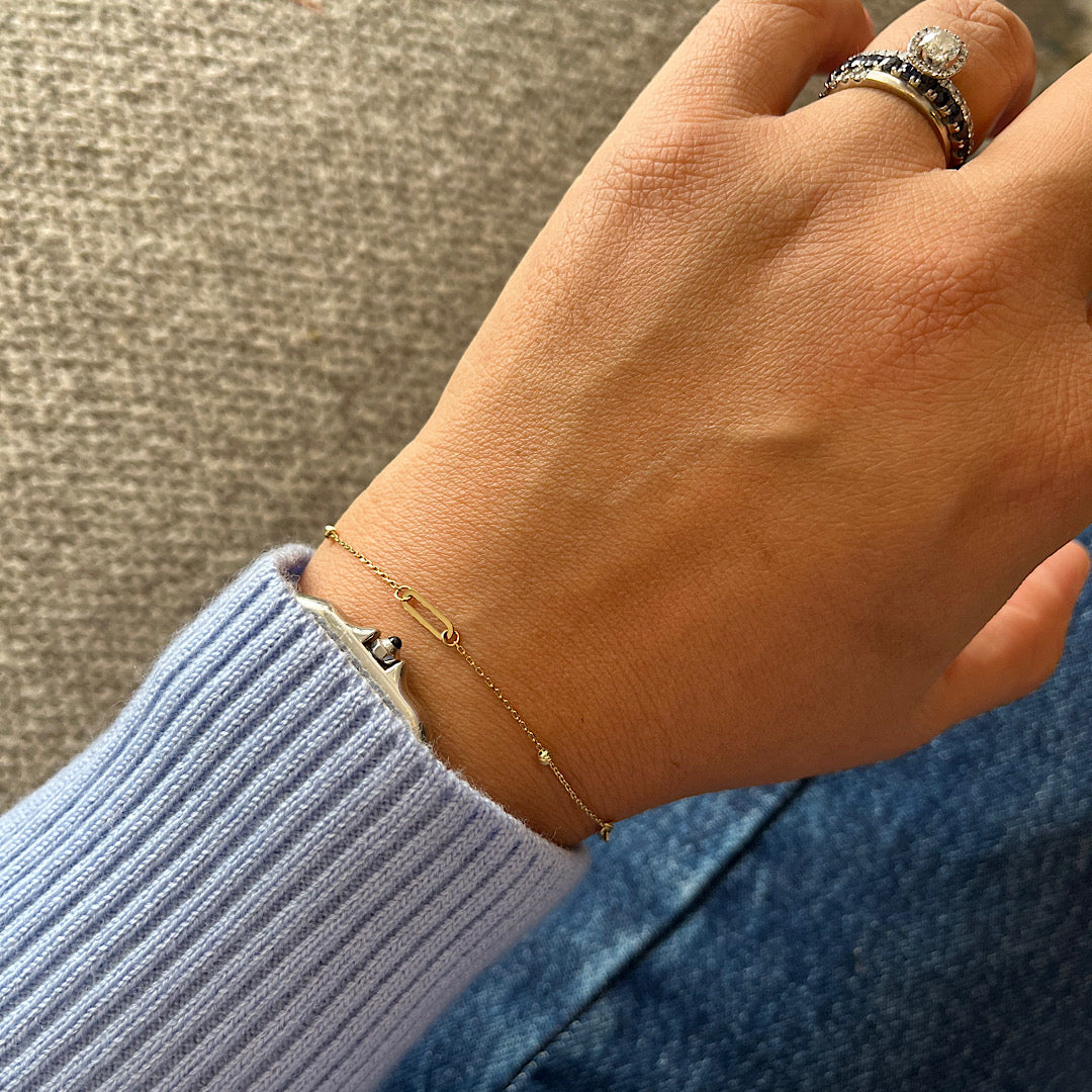 Paperclip - Pulsera Oro 14k