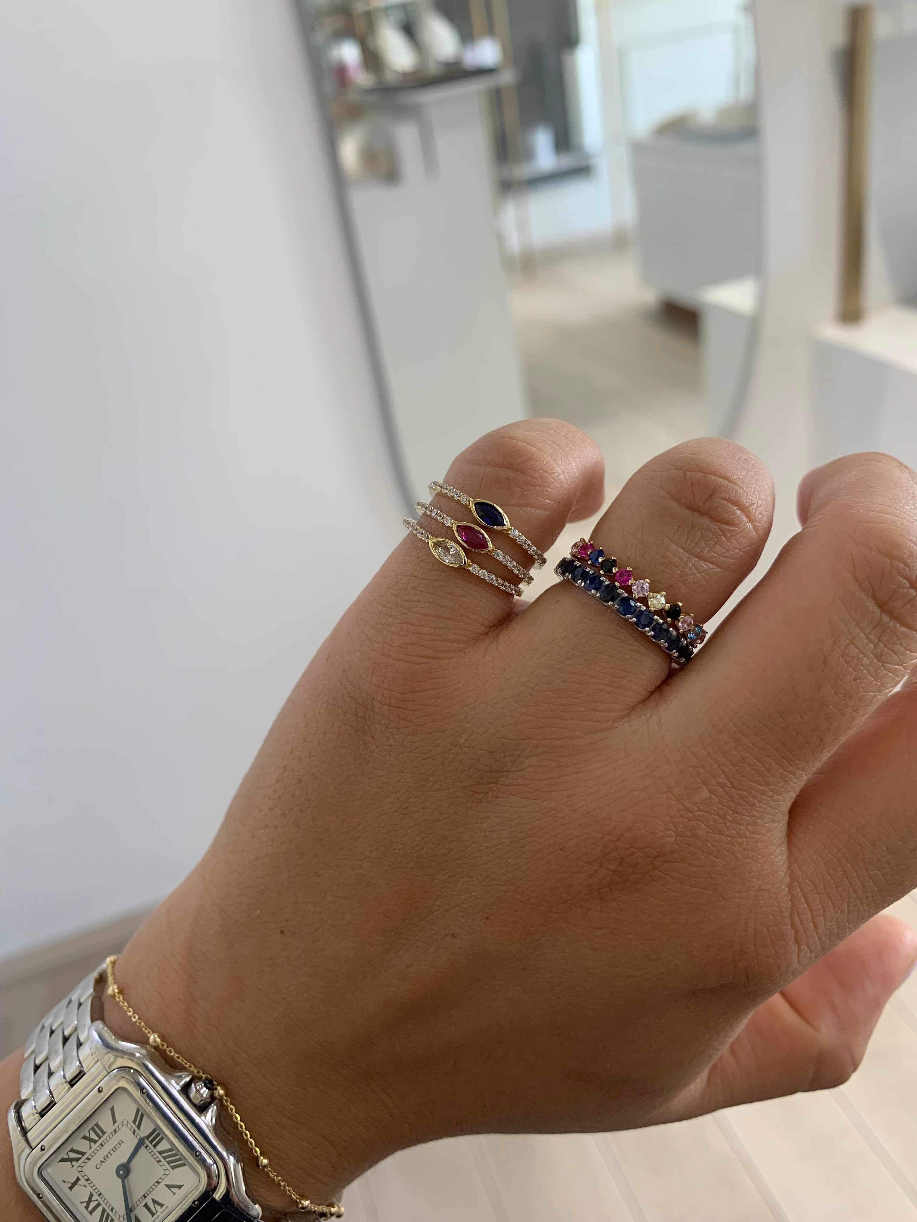 CZ Colorful 14K Ring