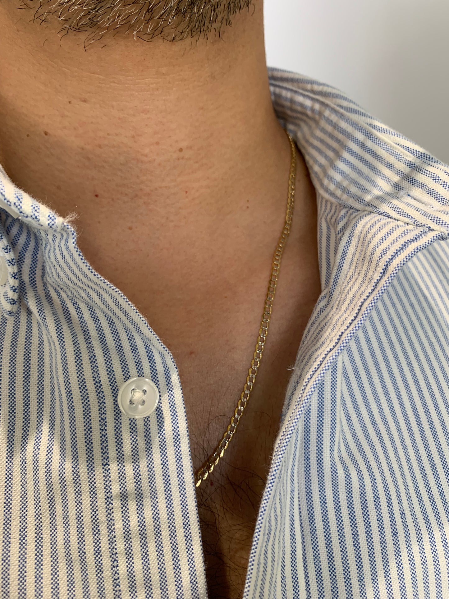 Cadena Cubana Diamantada Oro 14k
