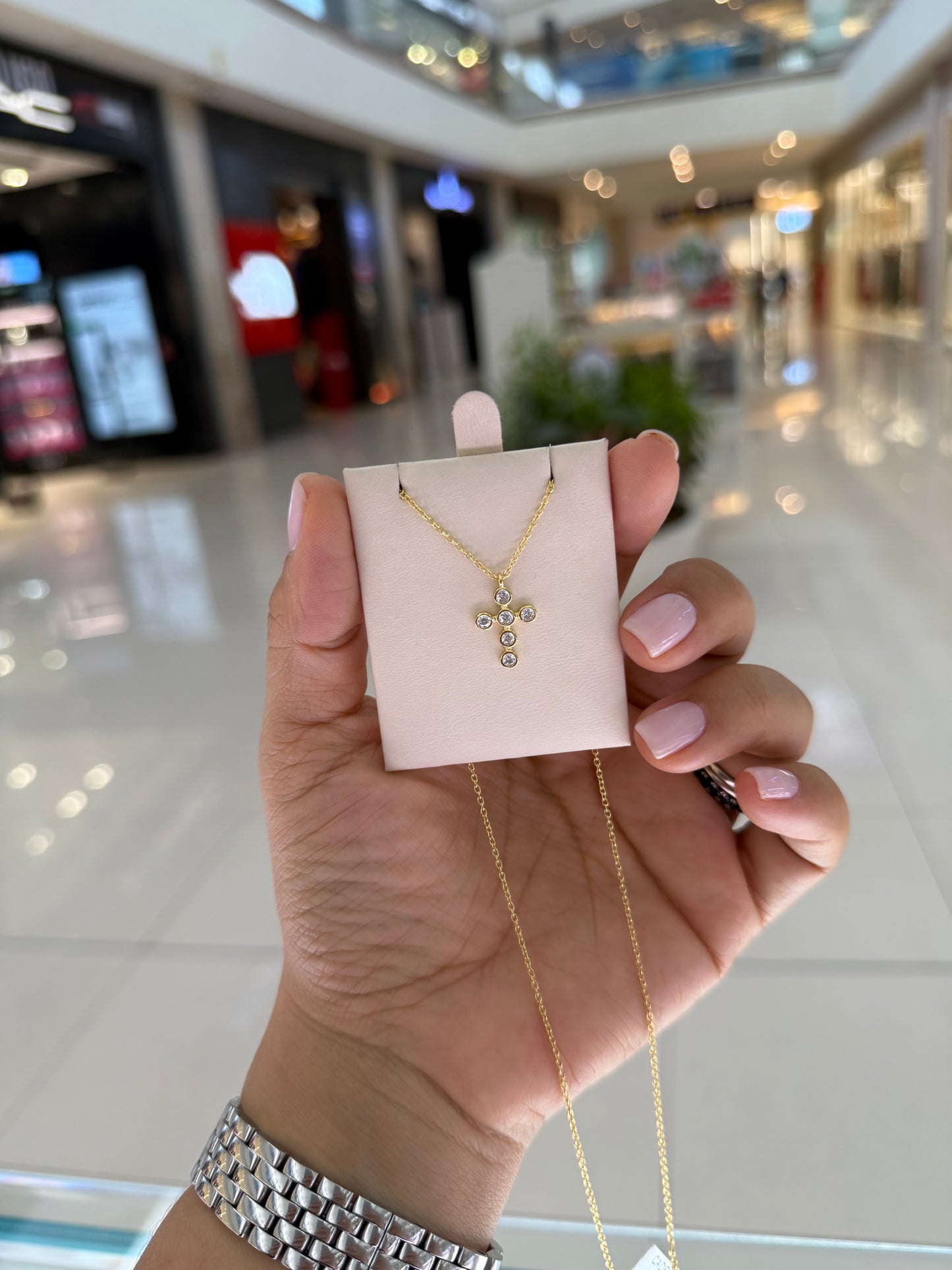 Bezel Cross Necklace
