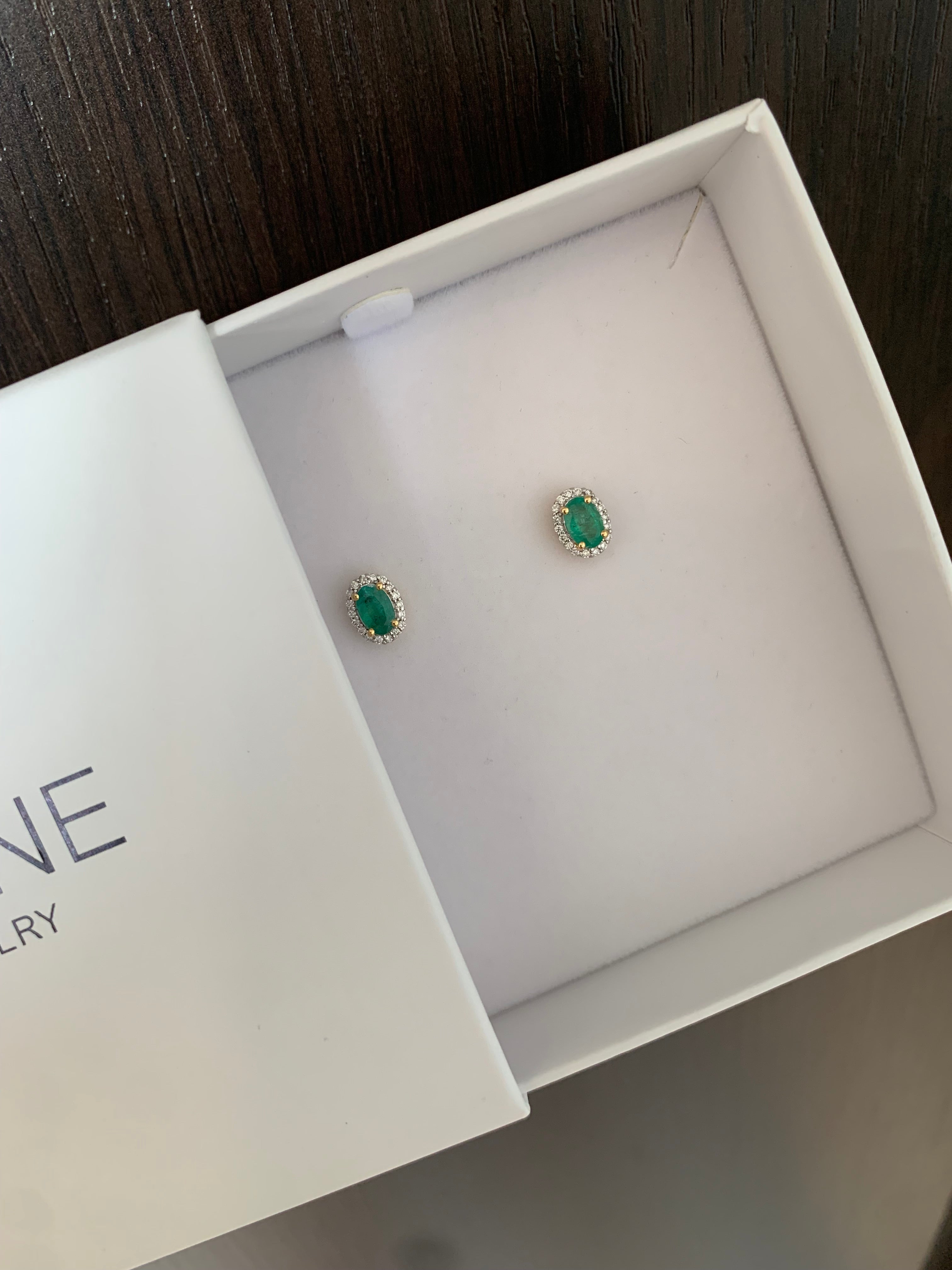 Emerald Diamond Studs