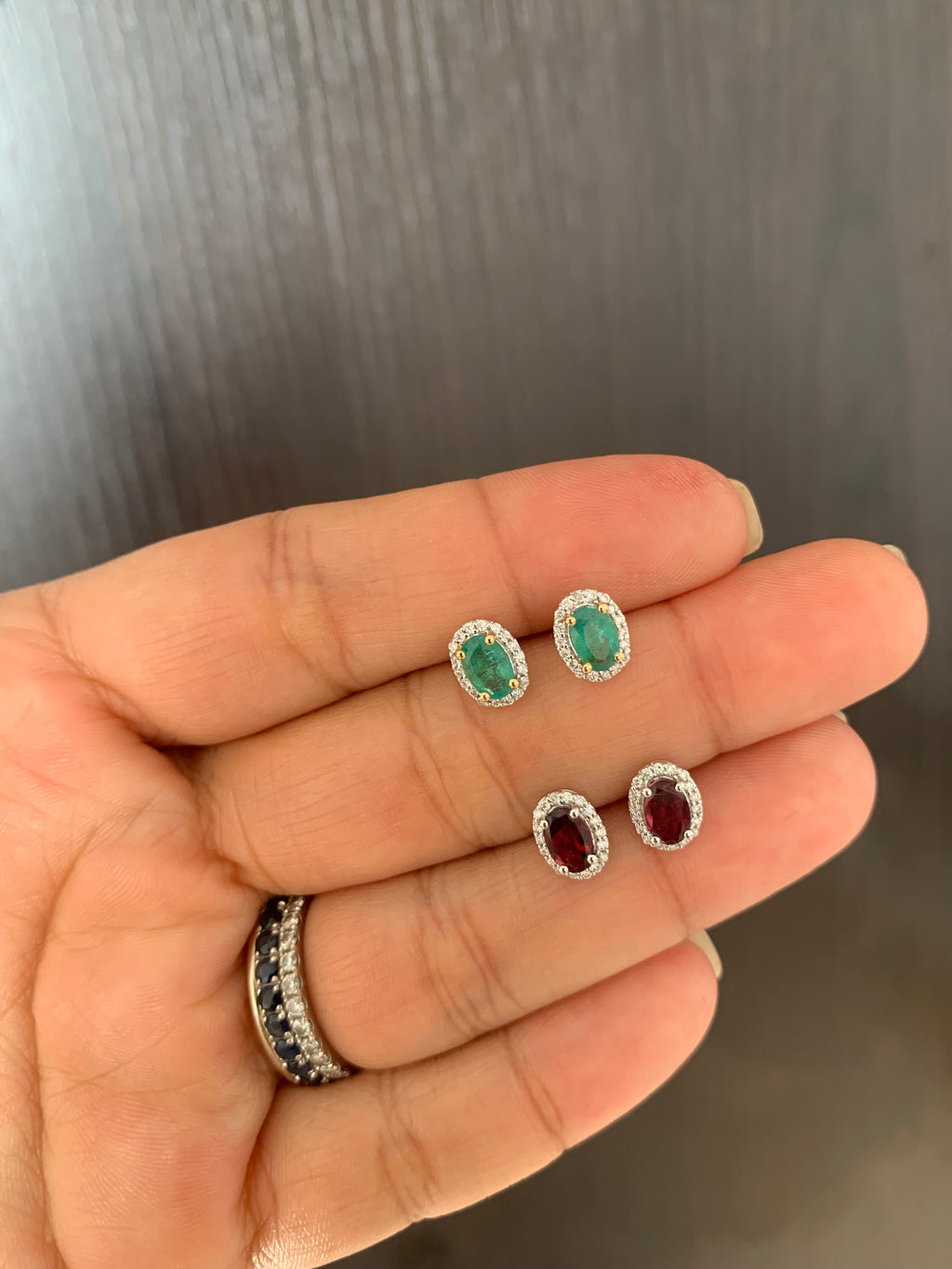 Emerald Diamond Studs