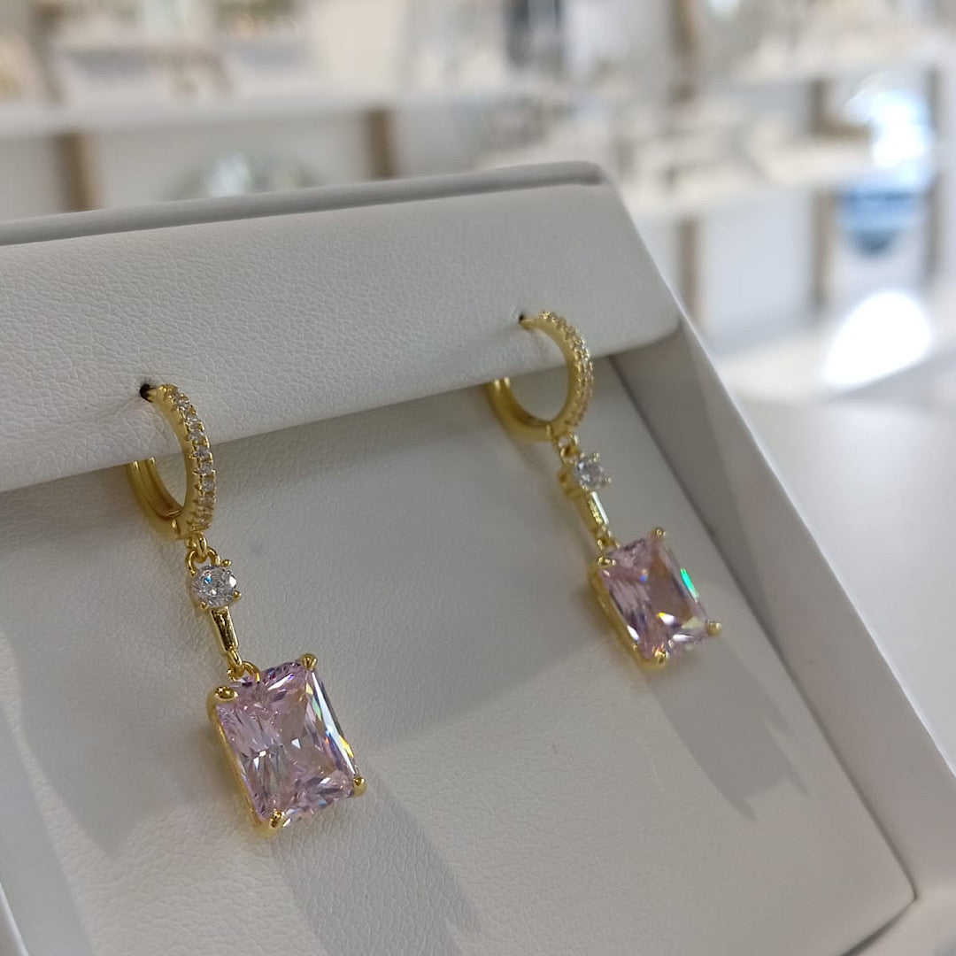 Pink  CZ Earring