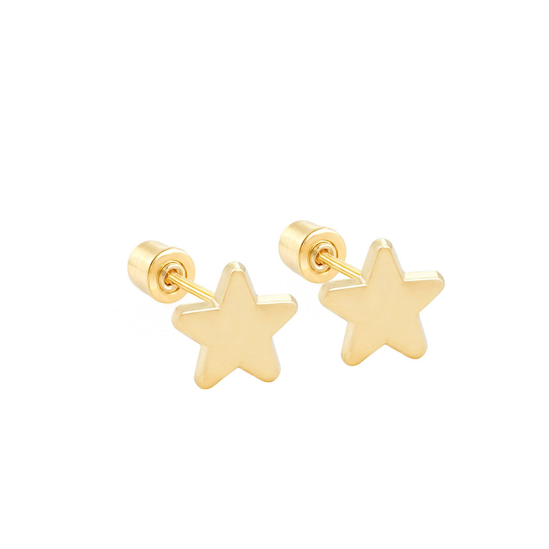 14K Gold Star Earrings