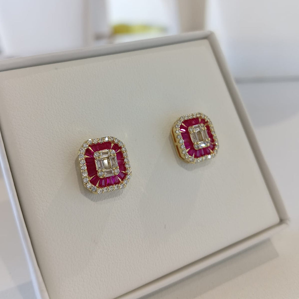 CZ Red Earring