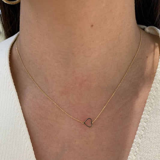 Open Heart Necklace - 14K