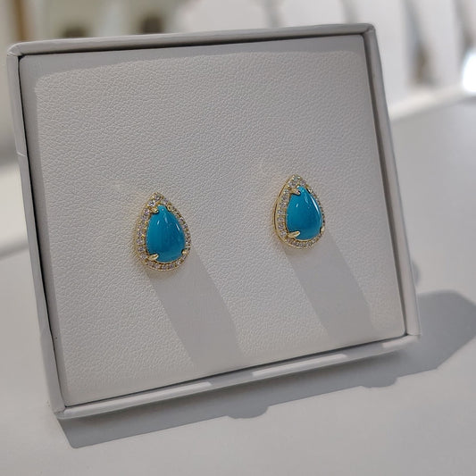 Pear Turquoise Studs