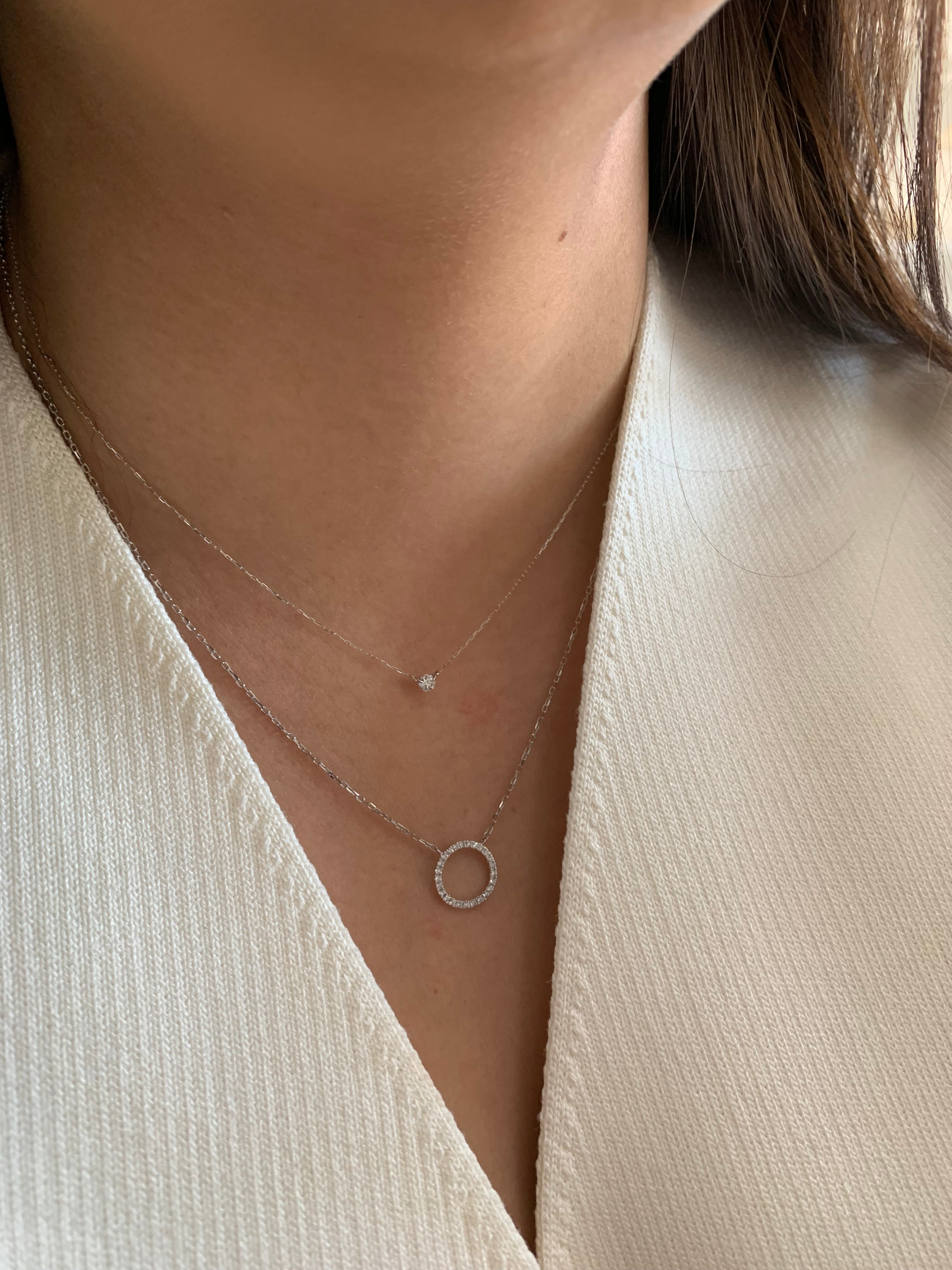 Open Diamond Necklace -18K