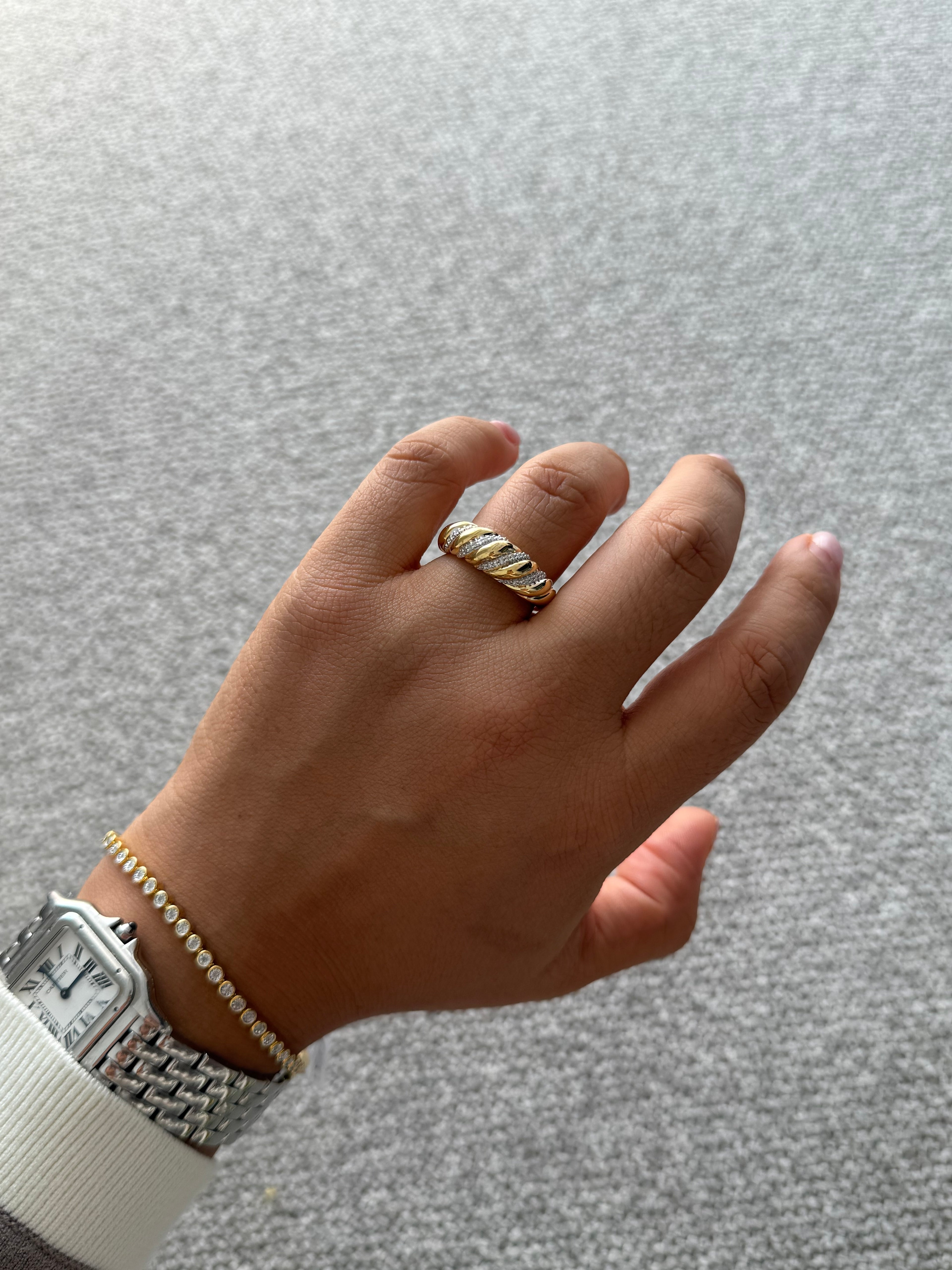 Croissant Ring - Lab grown Diamonds