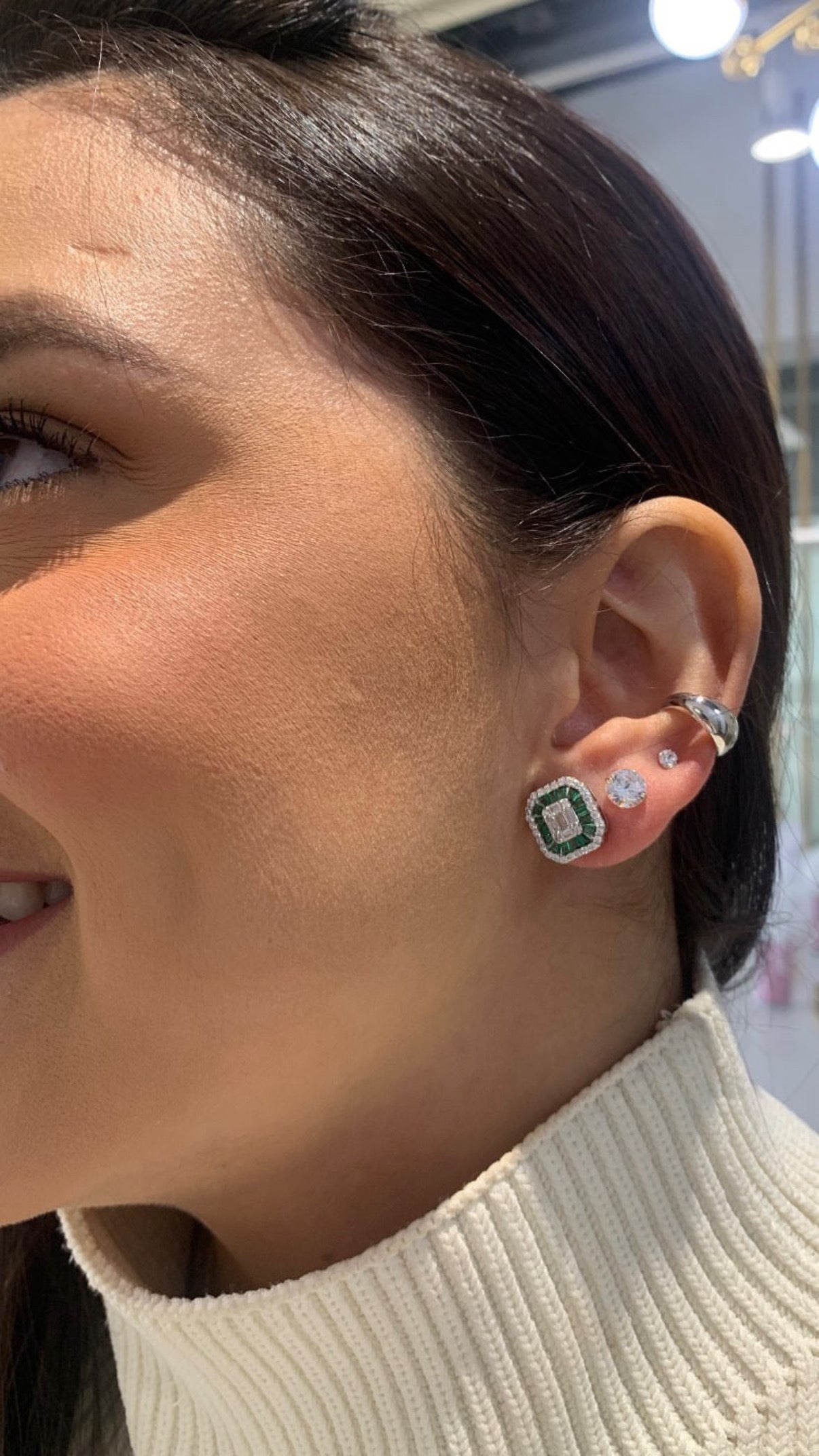 CZ Green Earring