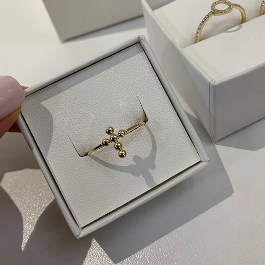 Cross Ring - Oro 14k