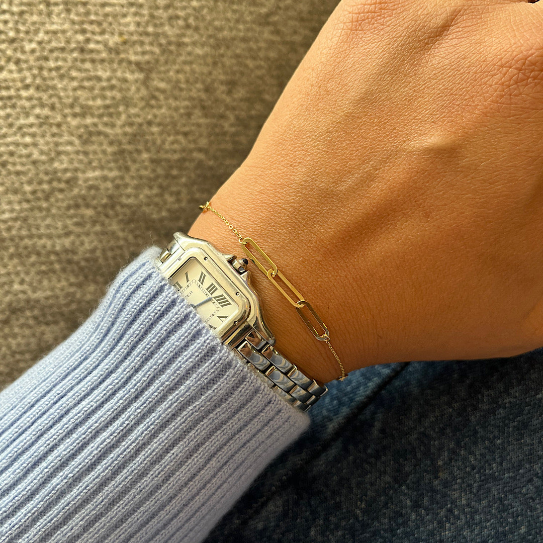 Paperclip - Pulsera Oro 14k