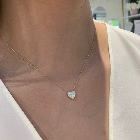 Pavé Heart - 14K