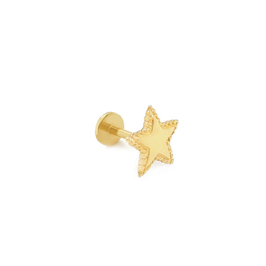 14k Cartilage- Plain Star Edges with Points