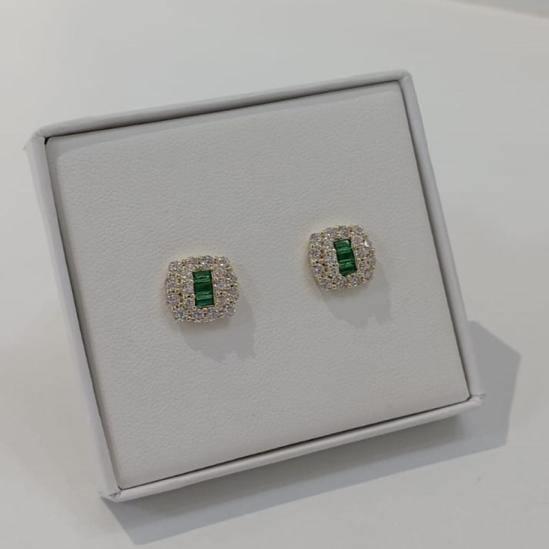 Green CZ Studs