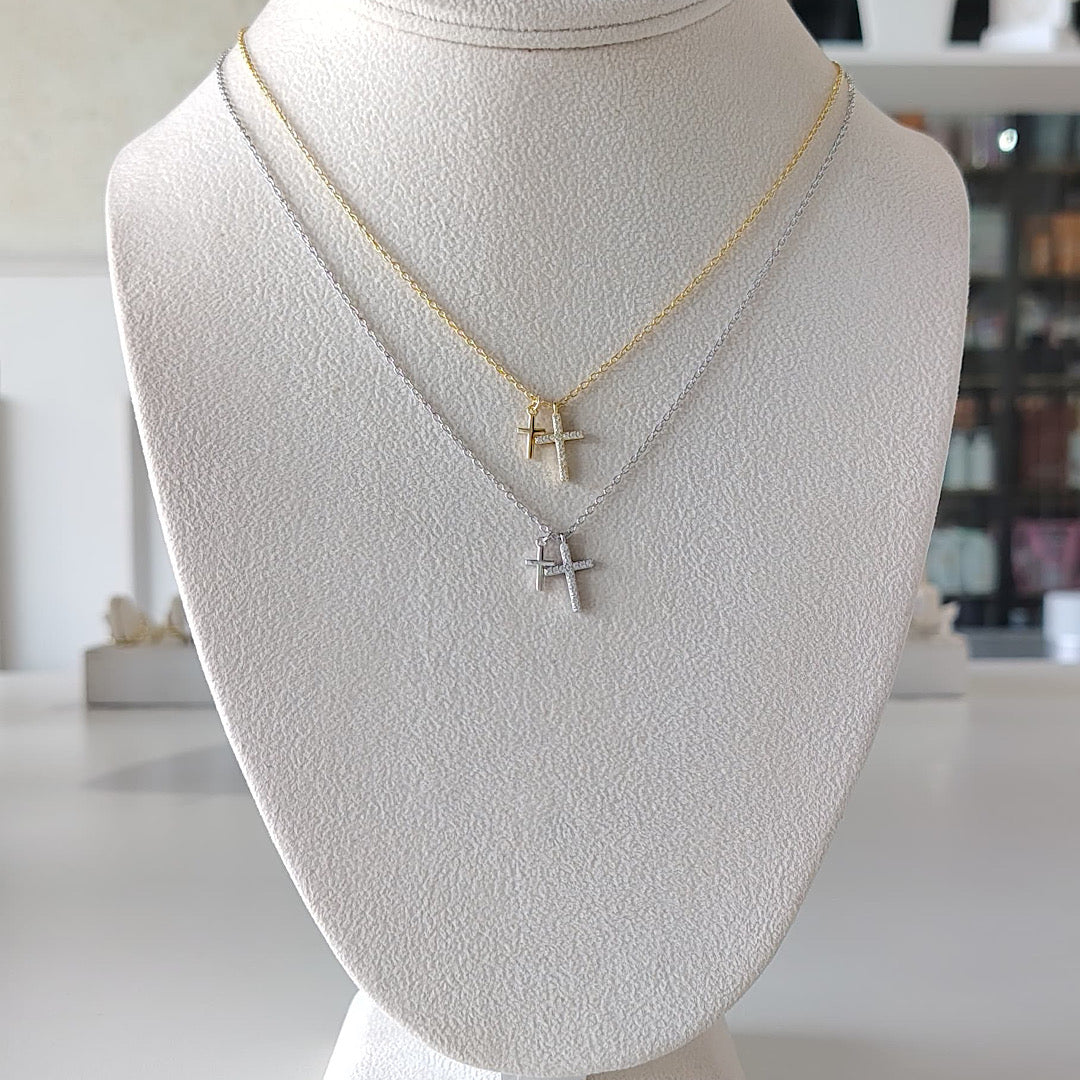 Double Cross Necklace