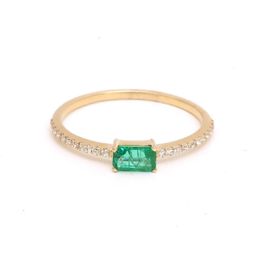Pre Order - Emerald Diamond Octagon Ring
