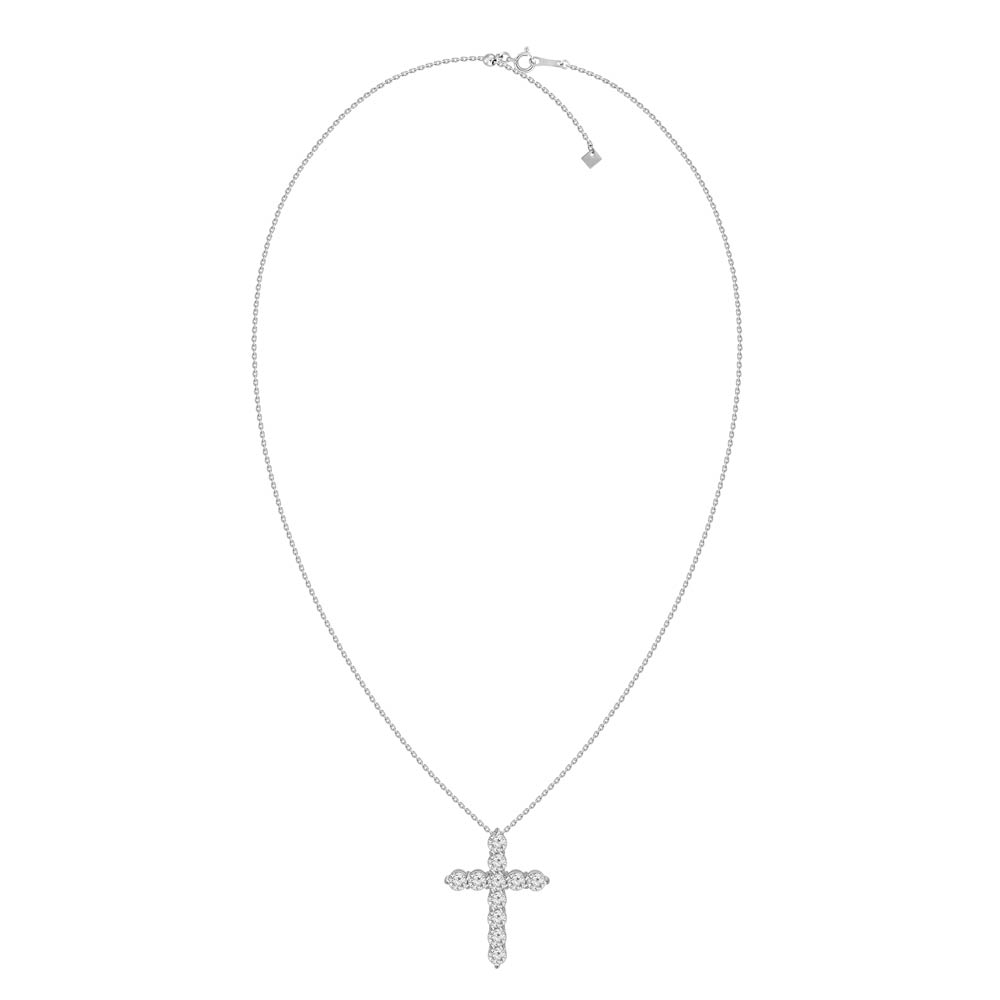 Diamond Cross 18KT White Gold