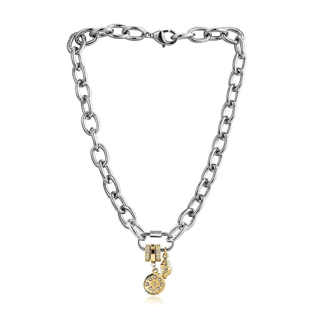 Two Tone Charm Necklace