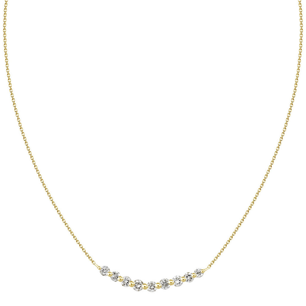 Diamond Necklace In 18KT Yellow Gold