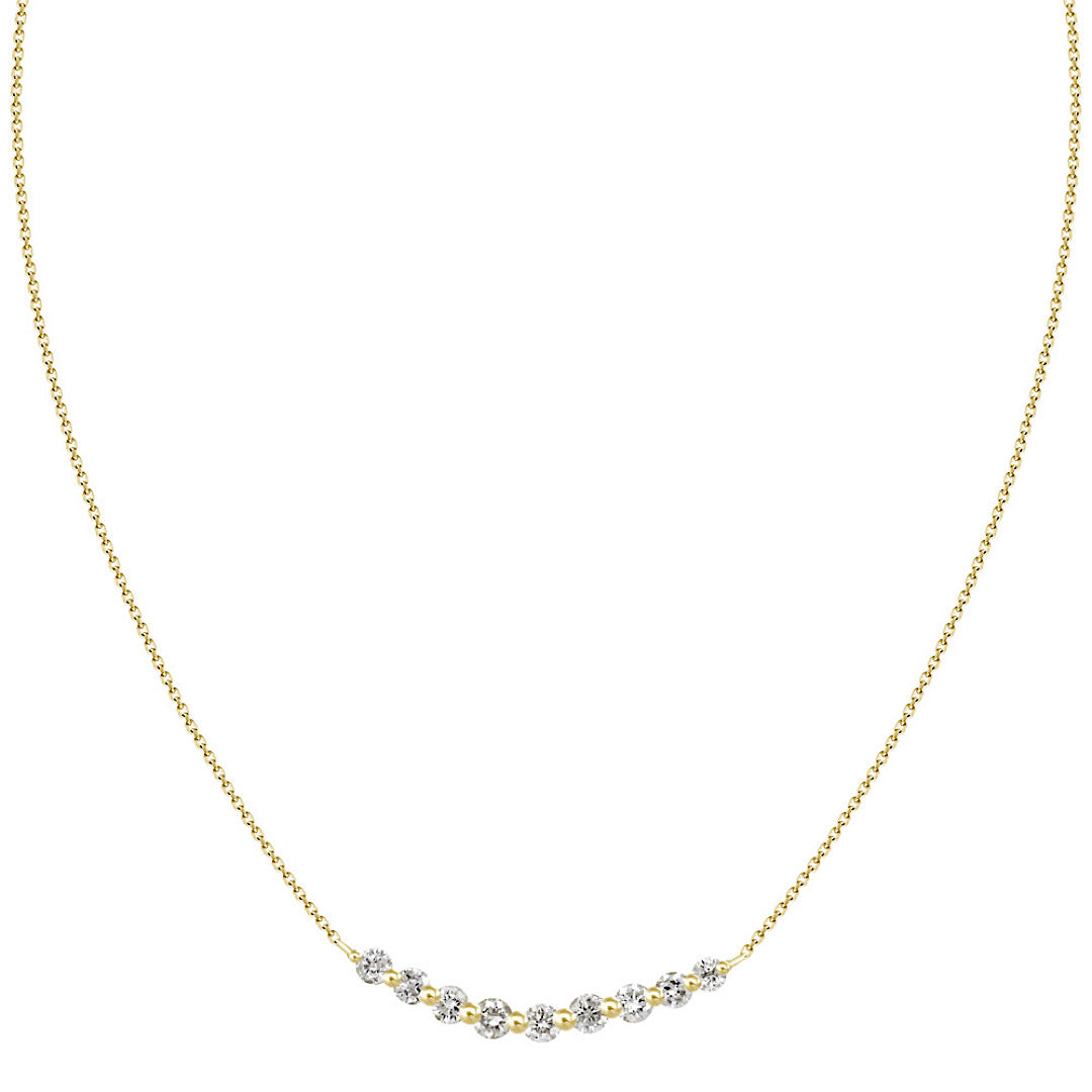 Diamond Necklace In 18KT Yellow Gold