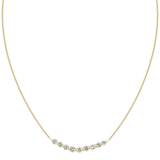 Diamond Necklace In 18KT Yellow Gold