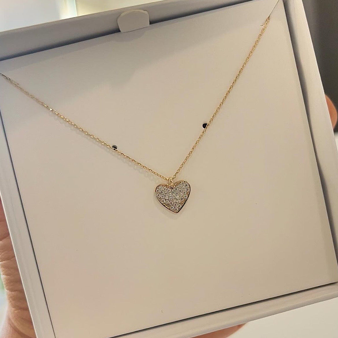 14k CZ Heart