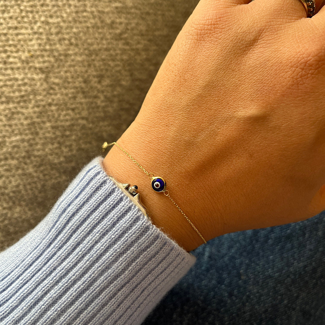 Ojo Turco - Pulsera Oro 14k
