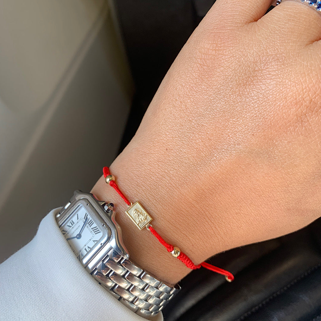 Pulsera Hilo Escapulario - Oro 14k