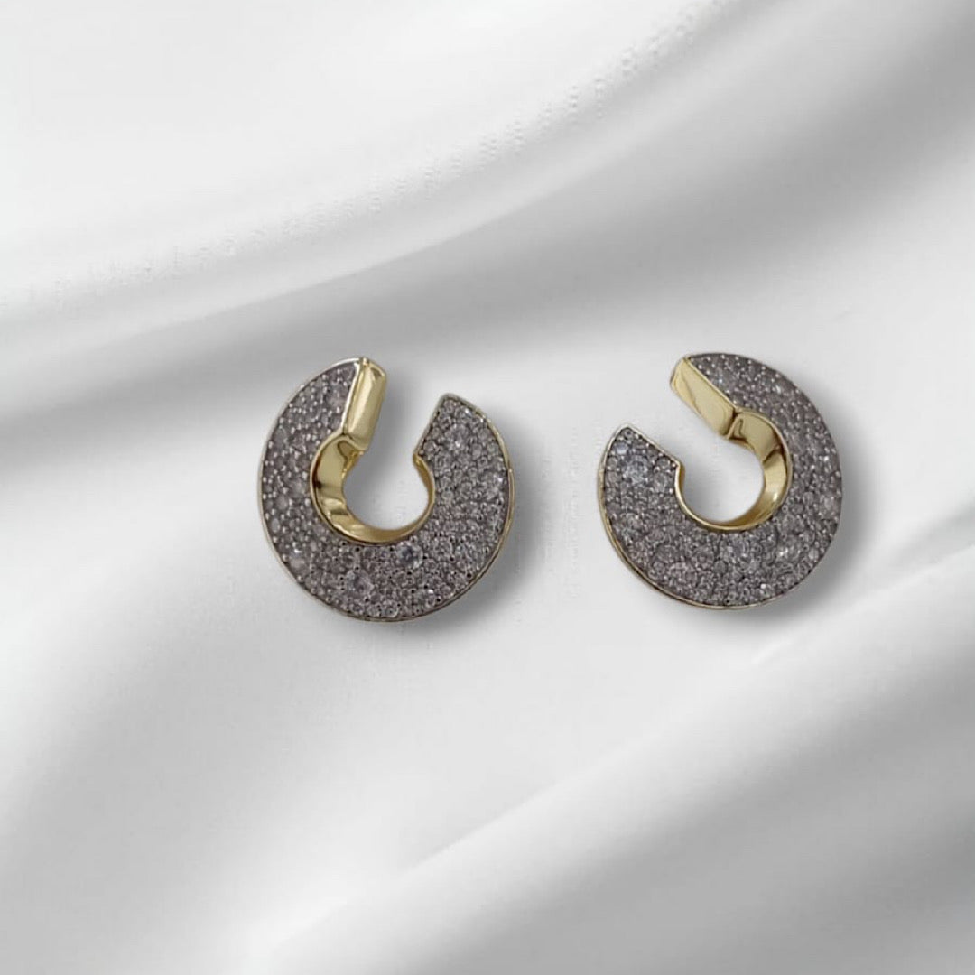 Two Tone Open Earrings