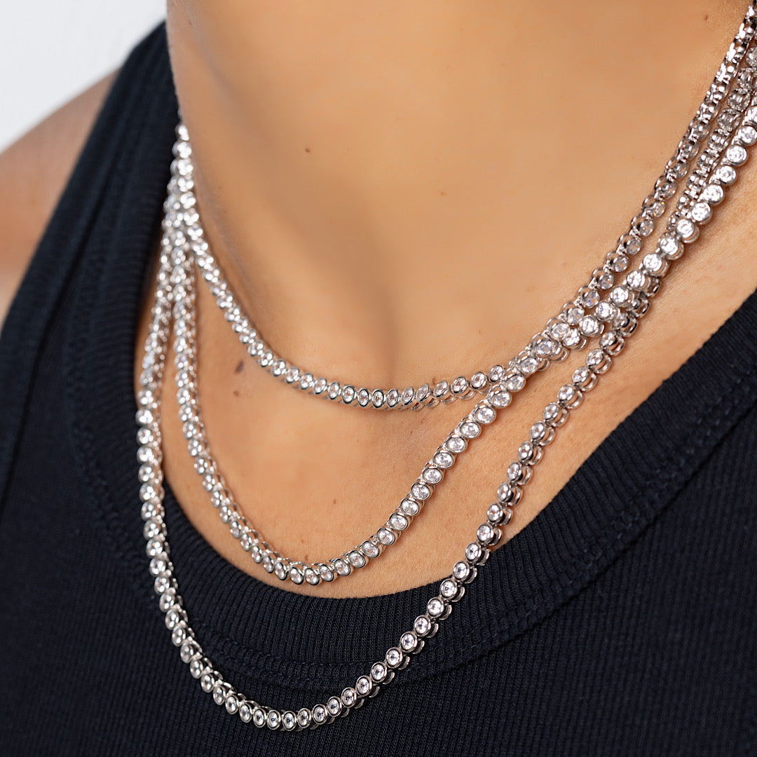 Bezel Tennis Necklace