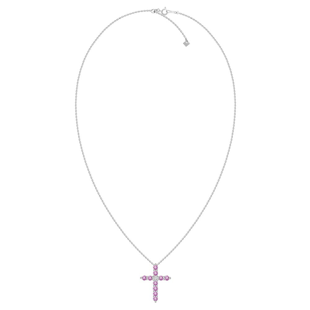 Diamond Pink Sapphire Necklace
