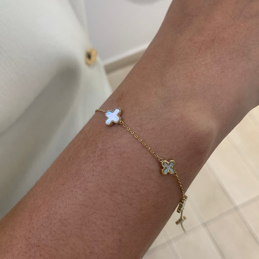 Enamel Clover Bracelet - 14K