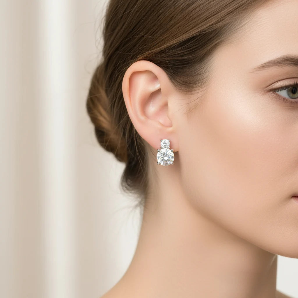 Moissanite Stone Earring